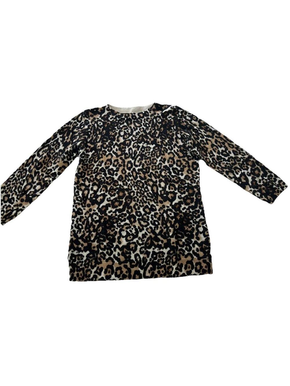 Talbots Audrey Sweater Cashmere Leopard Old Money Capsule Parisian Luxury Small